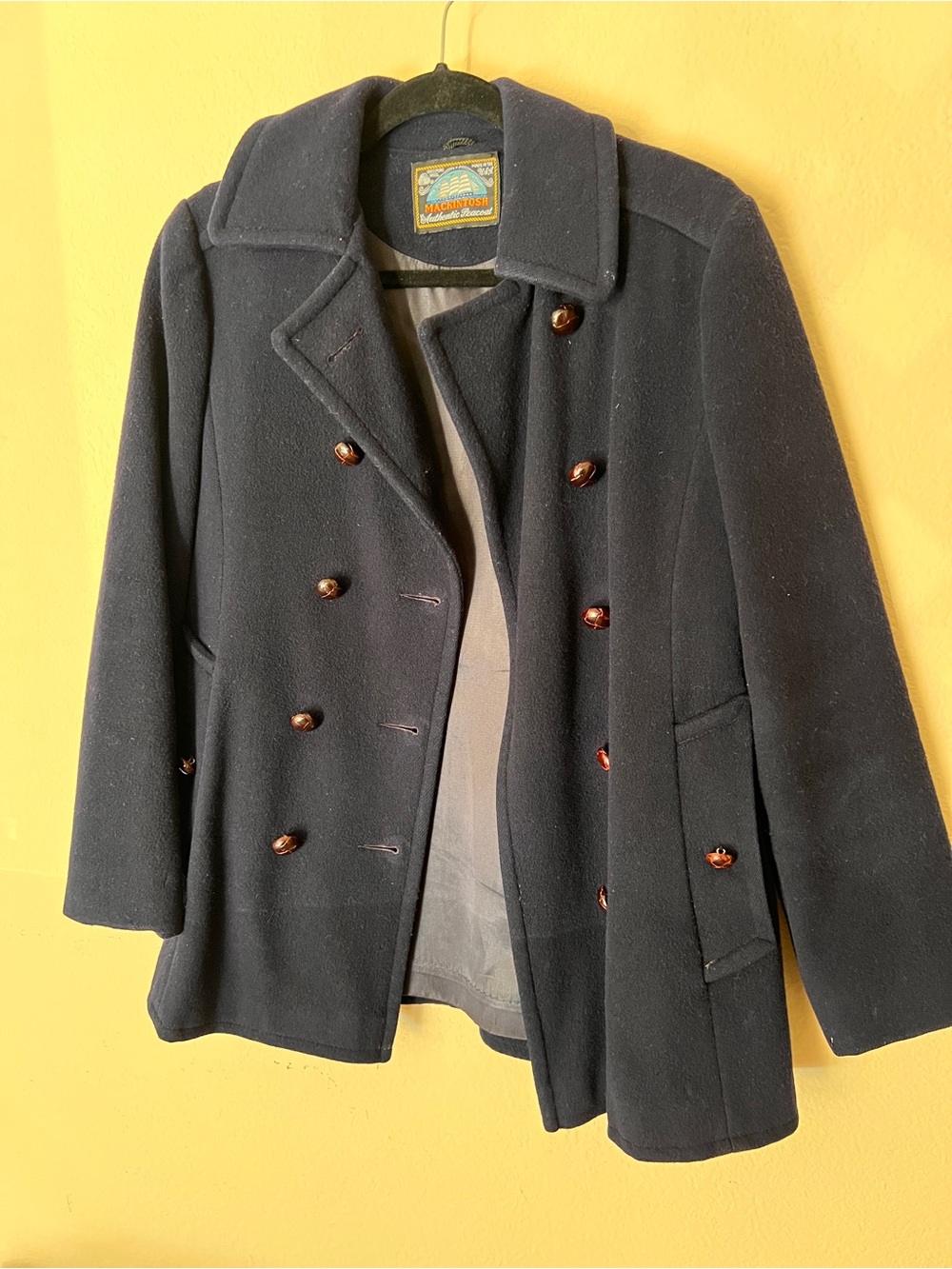 Vintage Mackintosh Wool Peacoat Jacket in Navy